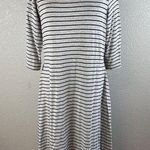 Latched Mama Gray Black Striped French Terry Nursing Maternity Dress Pockets Tie Size undefined Photo 0