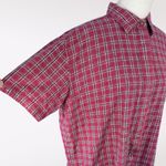 Faded Glory Rare Vintage  100% Raw Silk Shirt Plum Pink Plaid Medium Photo 6