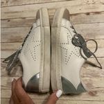 Steve Madden  Lace Sneakers Women's Size 6.5 White Silver Sparkle Laces Beige Photo 6