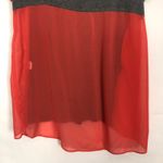 AQUA Color Block Scoop Neck Chiffon Top Size S Photo 6