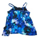 Swim Solutions Womens Floral High Neck Tankini Swim Top Blue Black Size 8 Photo 3