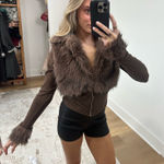 Amazon  brown faux fur coat Photo 0