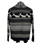 Cambridge Dry Goods Black Fair Isle Lambswool Open Front‎ Cardigan Sweater Small Photo 2