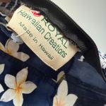 Royal Hawaiian Creations Vintage Floral Plumeria Dress Sleeveless Blue size S Photo 4