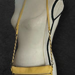 Elliott Lucca Pebbled Leather Buttery mustard color Crossbody Handbag. Yellow Photo 0