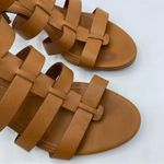 Ralph Lauren POLO RALPH‎ LAUREN Vachetta Leather Heeled Sandal In Cuoio brown size 7.5 office Photo 2
