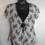 Elementz  b&w lace floral blouse Photo 0