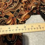 Vintage Y2K Mirasol Top Womens Large Black Acetate Fall Paisley Floral Print Photo 11