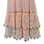 Maje Blush Pink Roso Gold Grommet Lace Tiered Half Sleeve Midi Dress size 1 / S Photo 8