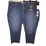 Lee Ultra Lux Plus Jeans Womens 30W Medium Blue Relaxed Crop High Rise Denim Photo 12