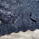 Unbranded Chenille Long Sleeved Dusty Blue Sweater with Scalloped Hem Small SM S Photo 4