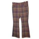 Anthropologie Essential Trousers brown red gray plaid women's 14 academia career Photo 1