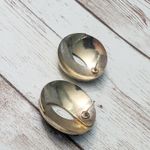 Vintage Earrings For Pierced Ears Circle Shape Cream & Navy Photo 6