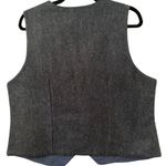 Chrysantheme Vintage Wool blend button down vest with floral embroidery M Gray Size M Photo 1