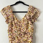 ASTR REVOLVE The Label Mini Dress Shirred Flutter Floral Feminine Size Medium Photo 5