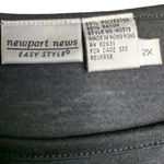 Newport News Vtg 1990s  Black Sheer Gathered Sleeve Round Neck Pullover Top 2X Photo 3