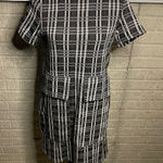 ZARA  Trafaluc Womens Black White Plaid Jacquard Check‎ Shift Dress Size Medium Photo 0