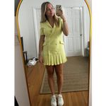 Amanda Uprichard  Mesha Short Sleeve Light Yellow Dress Size Large Photo 3
