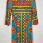 Hale Bob  Multicolor Printed 3/4 Sleeve Dress Size Small Photo 0