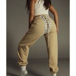 Samaria Leah Nicki Sweats Jogger Pants Oat Denim Lace Photo 1