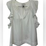 HD in Paris  by Anthropologie white ruffled poplin shirt sleeve shirt Photo 0