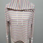 Inspired Hearts pastel rainbow stripe cropped hoodie size large Photo 0