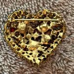 Sparkly Rhinestone Heart Brooch With Roses Photo 6