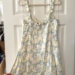 ZARA BNWT Pastel Floral Satin Sweetheart Ruffle Strap Mini Dress Photo 9