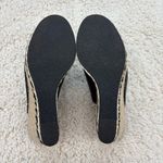 Karl Lagerfeld Paris Carina Leather Embossed Wedge Sandals Black Size 7.5M Photo 4