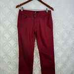 prAna ‎ Womens Red Organic Cotton Low Rise Fitted Pants Size 2 26 Slim Leg NWT Photo 5