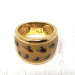 Sterling Silver , gold overlay leopard print ring Photo 3