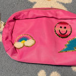 Vibrant Pink Cosmetic Pouch with Fun Patches Photo 0