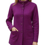 Athleta  cashmere blend purple cardigan sweater snap front Photo 0