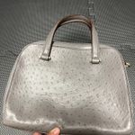 Kate Spade  KAY STREET OSTRICH EMBOSSED SMALL FELIX‎ GREY LEATHER SATCHEL Photo 4