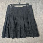 Diane Von Furstenberg  Woman Size 6 Vintage Y2K Black A-Line Eyelet Skirt Photo 0
