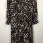ZARA  Brown Tropical Leaf Long Sleeve Mini Dress Photo 2