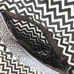 Chevron Purse with Angled Strap Zig Zag White Brown Photo 4
