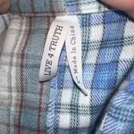 Live 4 Truth mixed blue plaid festival button down crop top Photo 2