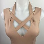 Windsor  Cream Front Cutout Halter Neck Sleeveless Party Cocktail Sheath Dress S Photo 2