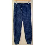 Ann Taylor  Navy Blue Polka Dot Printed Jogger Sweatpants Drawstring Waist Photo 5