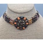 None Orange & Amber Color Choker Necklace 18" Adjustable Fall Hippie Witchy Photo 3