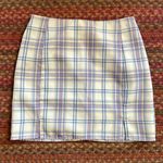 PURPLE TARTAN PLAID HIGH RISE MINI SKIRT Photo 0
