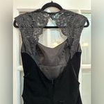 Cache Vintage  Black Velvet Lace Whimsigoth Timeless Elegant Midi Dress Size 8 Photo 5