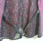 Steampunk Vampire Floral Burgundy Vest Button Front Lace Size L Red Size L Photo 8
