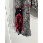 Free People Thermal Sweater Medium Gray Lace Up Sleeves Whimysgoth Cyber Grunge Photo 4