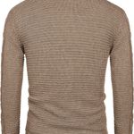 Men's Shawl Collar Cardigan Sweater Slim Fit Casual Cable Knitted Sweaters Med Tan Photo 8