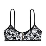 Victoria's Secret NWT  Black White Palm Iconic Scoop Bikini Top Women's Size XL Photo 11