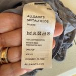 All Saints Spitalfields Dana Embellished Gray Tie Long Sleeve Blouse Top 10/12 Size M Photo 3