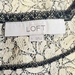 Loft  Cream Floral Lace Button Back Blouse‎ Romantic Feminine Top Large Photo 4