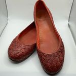 RARE HTF Leather Calzoleria Toscana Women 38 US8 Red Woven Flats Made In Italy Size 8 Photo 1